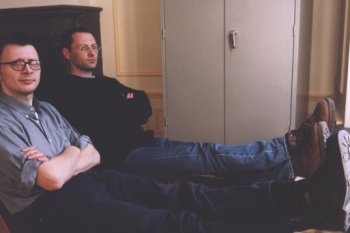 Vincent Patar et Stéphane Aubier, Festival du dessin animé, mars 2000 (Photo JMV)